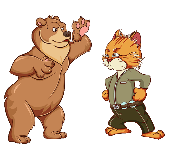 Catsao fighting crypto bear
